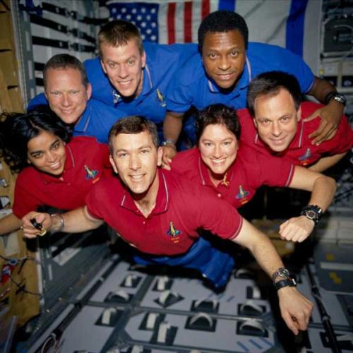 Fig 9 Kalpana Chawla with the Group Fig 9 Kalpana Chawla with the Group