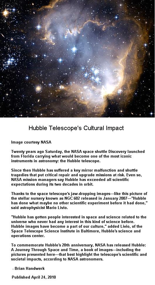 Fig 2 Hubble Telescope's Cultural Impact