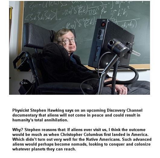 Fig 2 Hawking about Aliens