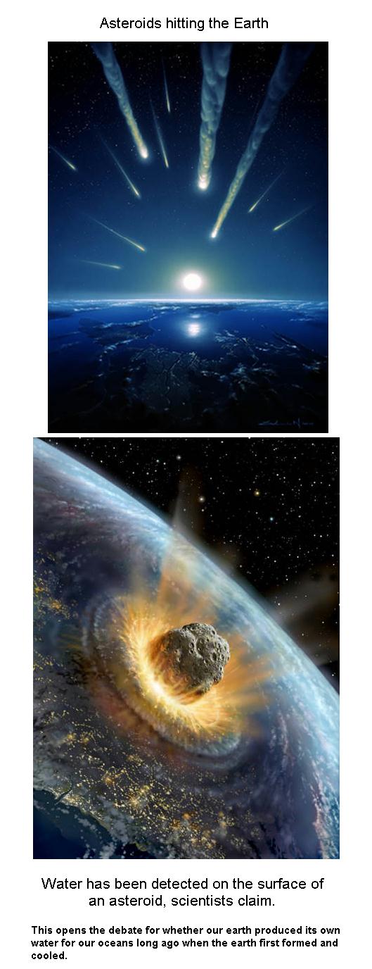 Fig 2 Asteroids hitting the Earth