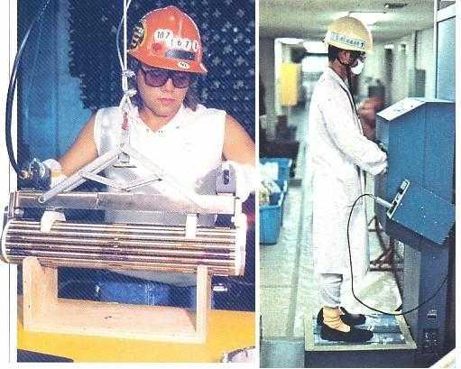 Fig 8 Woman Handling Nuclear Fuel
