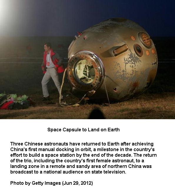 Space Capsule to land on Earth