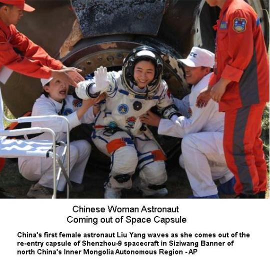 Woman Astronaut Landing Safely on Earth