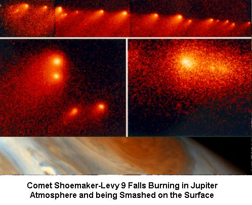 Comet being smashed on Jupiter