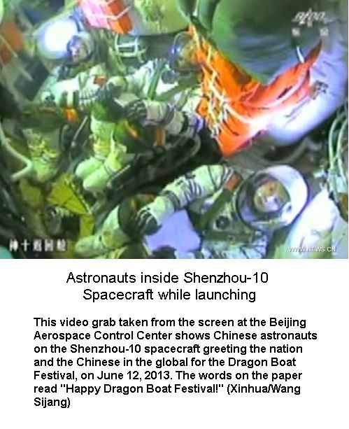 Astronauts while launching