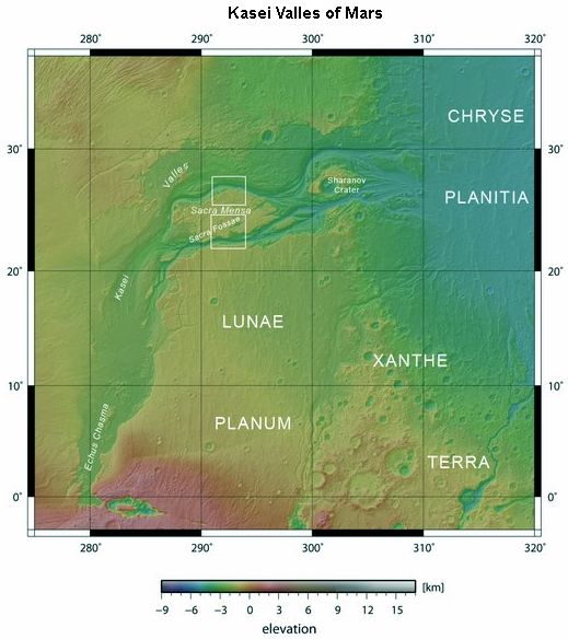 Kasei Valles Maps of Mars