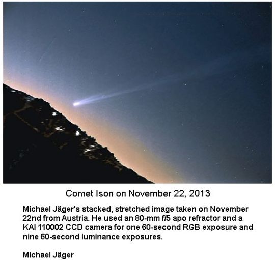 Comet Ison on Nov 22 2013