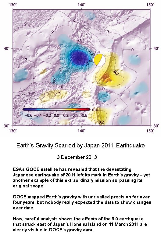 Gravity affeted by 2011 earthquake