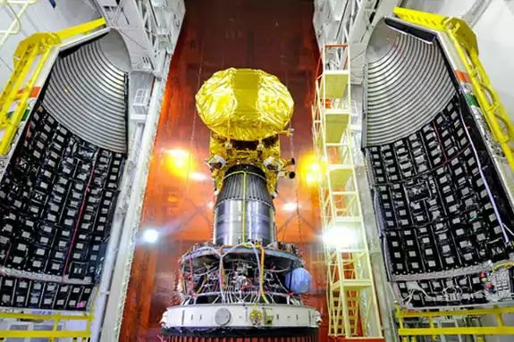 Mangalyaan mounted on the Rocket