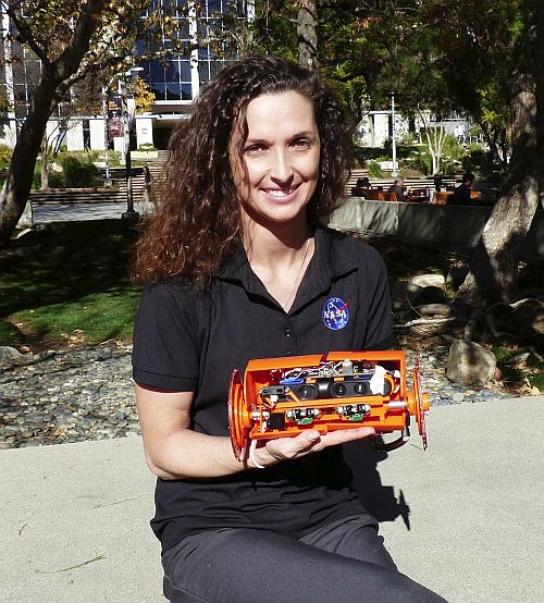 Carolyn Parcheta with the Robot