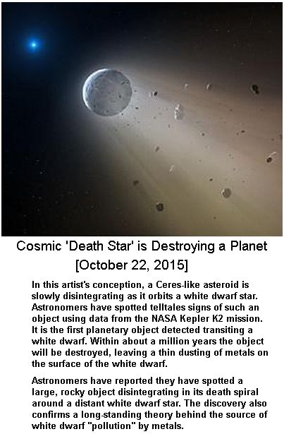 White dwarf destroying a planet