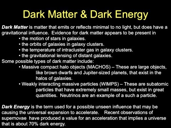 Dark Matter & dark energy