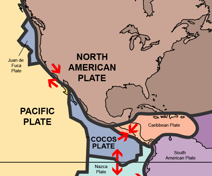 Image result for North American and Pacific Tectonic Plates