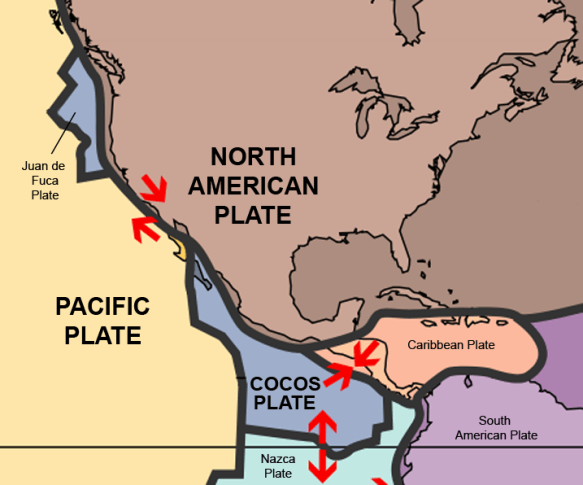 Image result for North American and Pacific Tectonic Plates