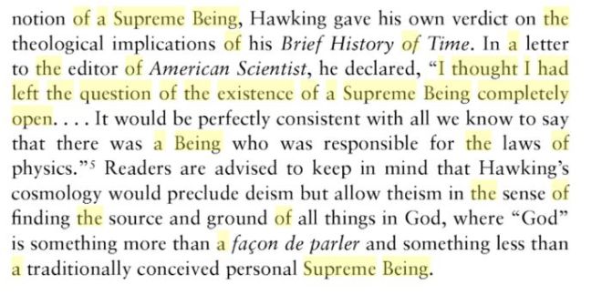 Stephen Hawking on God